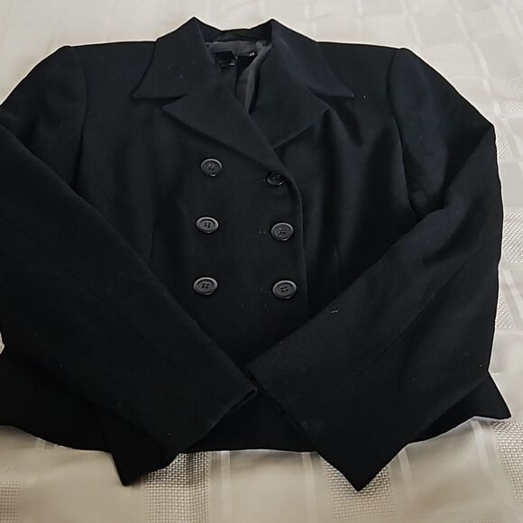 Thomo Women's Double-Breasted Cropped Blazer Small Black - Picture 15 of 16